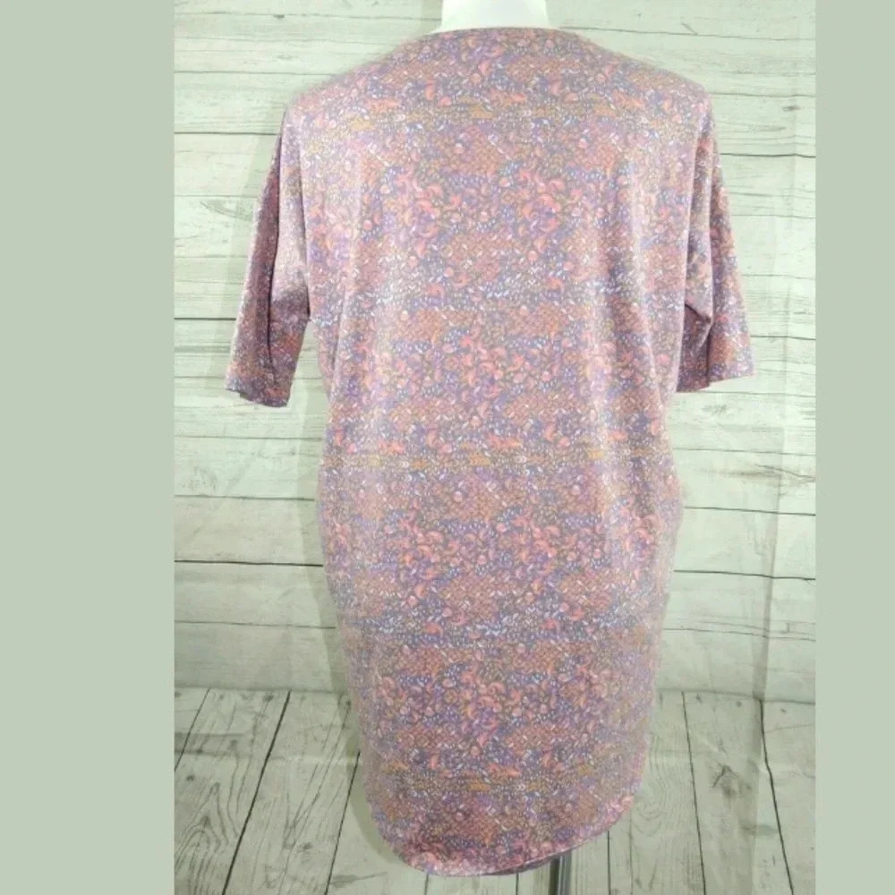LULAROE ASYMMETRICAL HEM OVERSIZE TUNIC SHIRT TOP - Picture 3 of 5